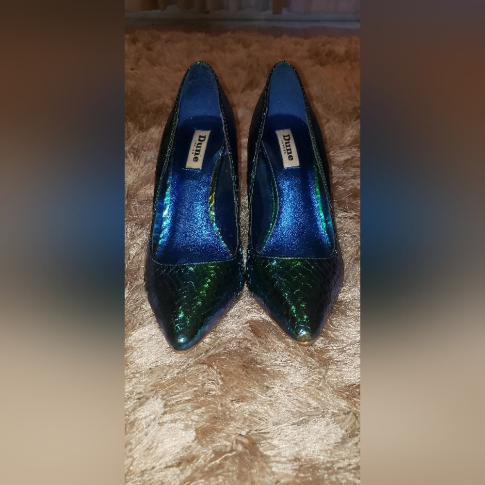 Dune London Women's Iridescent Green Heels